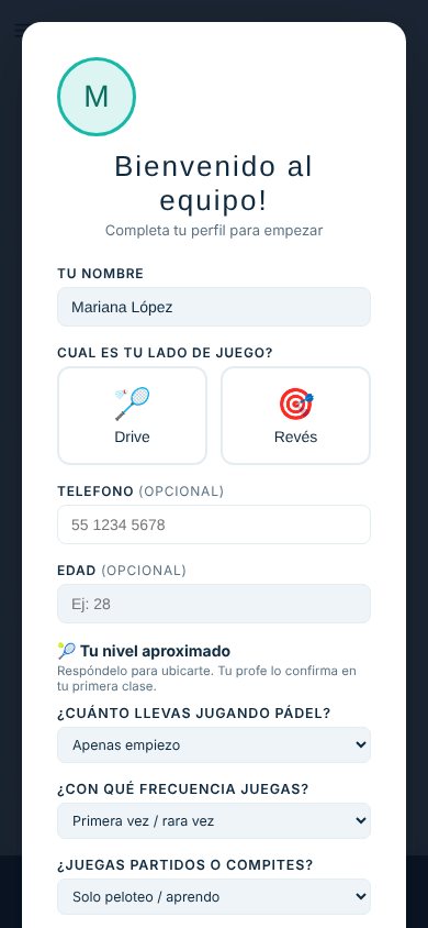 Perfil del jugador con su evaluación y entrenamientos